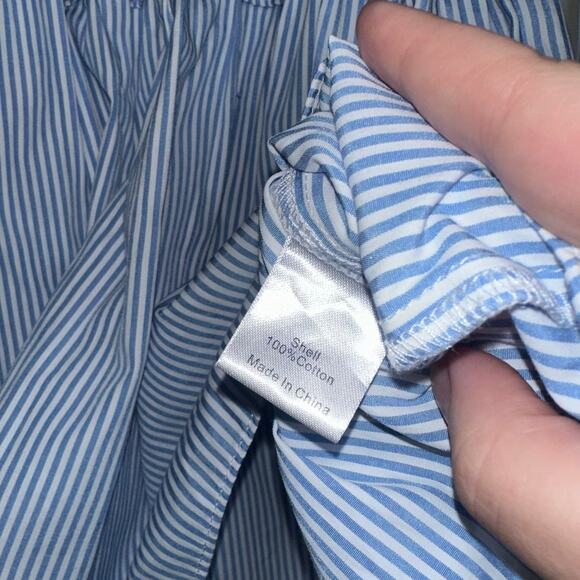 Tuckernuck Rainbow Smocked Blouse XS Multicolor Stripe Cotton Top Tie Straps - Picture 6 of 7